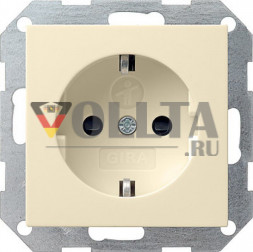 Gira 045301 System55 SCHUKO-розетка 16А, цвет: кремово-белый, тон:глянец