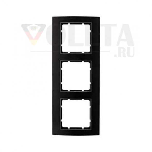 Berker 10133005 B3 рамка,3 группы, цвет алюминевый цвет: черный, тон: матовый