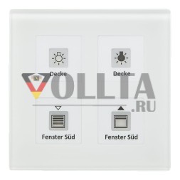 MDT RF-GTT4W.01 KNX RF+ беспроводная стеклянная кнопка 4-позиционная Plus с активатором, белая