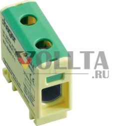 Соединительная клемма Hager K50AE для алюминиевых + медных кабелей 2,5-50 кв.мм зеленая