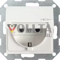 Gira 041427 System55 SCHUKO-розетка 16А, безопасная для тедей,c Символ цвет:чисто белый, тон: матовый