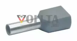 Klauke 874/12 Двойной наконечник 2x 4mm изолированные, цвет: серый 100 штук
