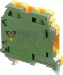 Клеммная колодка защитного проводника ABB M10/10.P 10мм10мм, зелено-желтая