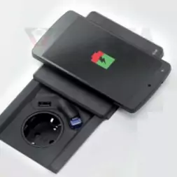 EVOline Square80/ 1x Qi/ 1x блок питания/ 1x зарядное устройство USB/ 1x кабель RJ45/ Белый