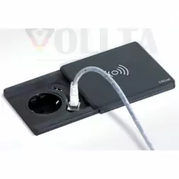EVOline Square80/ 1x Qi/ 1x блок питания/ 1x зарядное устройство USB/ 1x кабель RJ45/ Белый