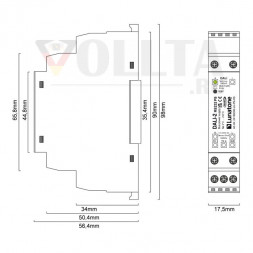 LUNATONE 24166096-LU-PS-HS Интерфейс DALI-2-RS232 REG | 240 мА