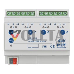 MDT Technologies диммерный актуатор AKD, 4-канальный, 6TE, REG, 250 Вт, 230 В AC, AKD-0401.02