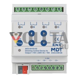 MDT AKD-0410V.02 диммерный актуатор 4-х позиционный, 4TE REG, 1-10 В RGBW