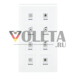 MDT RF-GTT8W.01 KNX RF+ беспроводная стеклянная кнопка 8-позиционная Plus с активатором, белая