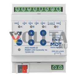 MDT AKD-0424R.02 Контроллер светодиодов, RGBW, 4-канальный, 4 л.с., REG