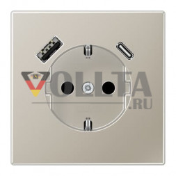 Jung ES1520-15CA-L Шуко розетка с USB Тип AC цвет: благородный метал