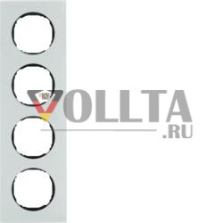 Berker 10142609 рамка 4-х сторонняя, плоская, R.8, стекло полярно-белое