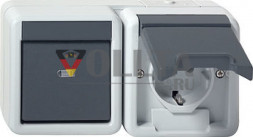 Gira 017730 WG AP SCHUKO-розетка 16А, цвет:серый
