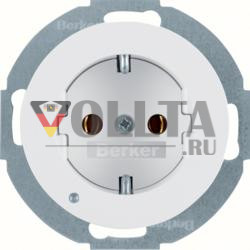 Berker 41092089 розетка SCHUKO со светодиодной подсветкой для ориентации, полярно-белый, глянцевый, серия R.classic
