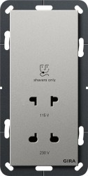 Gira 2820600 розетка для бритвы 115 - 230 В System 55 нержавеющая сталь (лакированная)