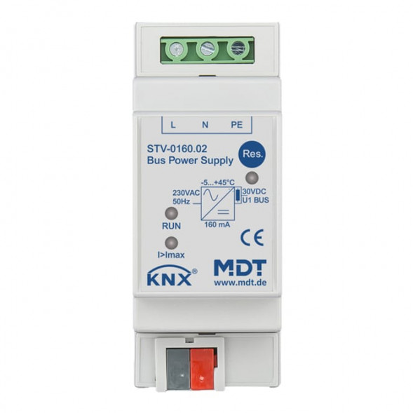 MDT STV-0160.02 — KNX шинный блок питания 160 mA (2TE)