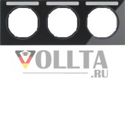 Berker 10132235 рамка с полем для этикетки черная, глянцевая Berker R.3