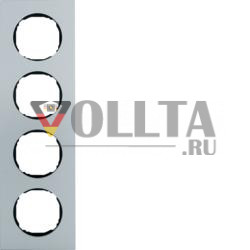 Berker 10142674 рамка 4-х сторонняя, плоская, R.8, алюминий