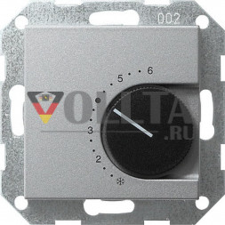 Gira 039626 System55 Регулятор температуры помещения, крышка, цвет: алюминевый