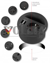 EVOline Circle80 / Черный / питание / USB-CC / кабельный выход