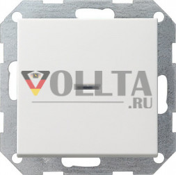 Gira 012203 System55 Контрольный выключатель с  подсветкой, 10А, двухполюсной выключатель цвет:чисто белый, тон:глянец