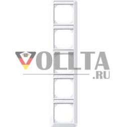 MERTEN 385525 рамка 5-позиционная вертикальная активная белая глянцевая