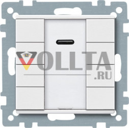 Merten 627919 System M KNX кнопка, клавиша четверная plus цвет:полярная белизна, тон: матовый