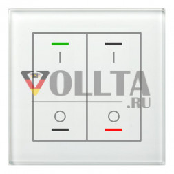 MDT BE-GTL2TW.B1 Стеклянная кнопка II Light 2-сторонняя RGBW белая коммутация TS