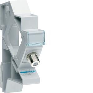 Коаксиальный модуль Hager TN010S F/F + опора на DIN-рейку