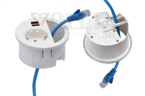EVOline Circle80 / Нержавеющая сталь / питание / USB CC / кабельный вывод