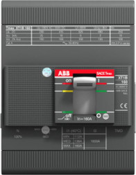 ABB Stotz-Kontakt XT1S 160 TMD 50-500 4p FF, XT1S 160 TMD 50-500 4P FF Компактный автоматический выключатель Tmax XT1, 1SDA067439R0001