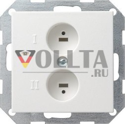 Gira 040203 Стерео розетка для колонок System 55 чисто-белый