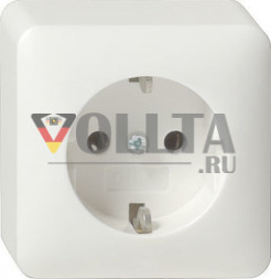 Gira 044013 накладной, для наружного монтажа SCHUKO-розетка  16А, цвет:чисто белый, тон:глянец