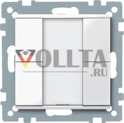 Schneider серия: Merten 617219 System M KNX кнопка, клавиша A plus двойная, цвет:полярная белизна, тон:глянец