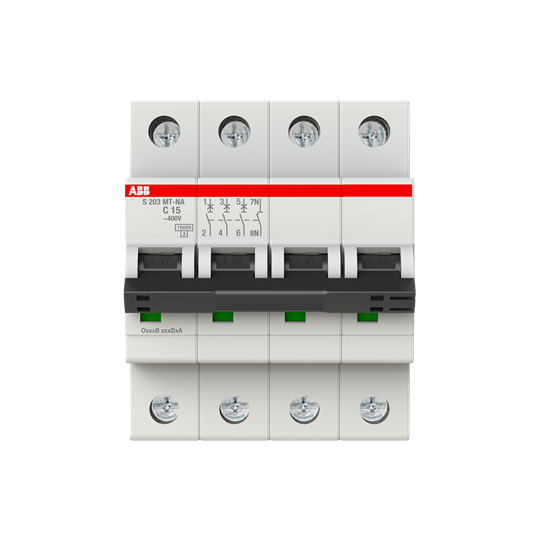 Автоматический выключатель ABB Stotz-Kontakt 2CDS273446R0154 S203MT-C15NA C-Char.10kA 15A 3P+NA