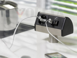 EVOline T-Dock / 2 розетки / крышки Alanox