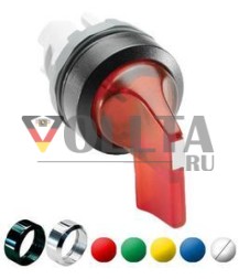 ABB Stotz-Kontakt M3SS5-11C, селекторный переключатель с подсветкой, бесцветный, двухсторонний возврат в положение B, 1SFA611214R1108