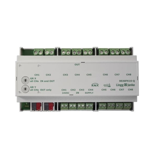 LINGG&amp;JANKE Q79241 KNX-переключающий актуатор с бинарными входами Quick | 8-канальный, беспотенциальный