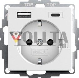 Gira 245927 SCHUKO 2ф. Система 55 чисто белый блок питания