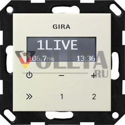 Gira 228401 System55 встроенный, внутренний-Radio RDS цвет: кремово-белый, тон:глянец