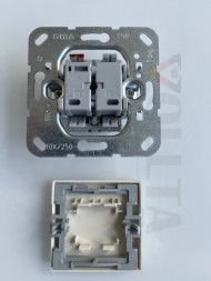 Gira 012601 System55 Клавишный переключатель 10А, универсальный, выключатель/переключатель  кремово-белый , тон:глянец