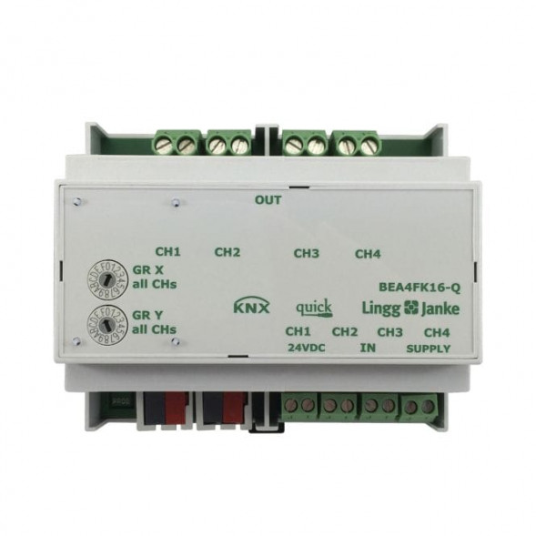LINGG&amp;JANKE Q79243 KNX-переключающий актуатор с бинарными входами Quick | 4-канальный, беспотенциальный