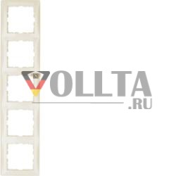 Berker 10158912 рамка с BSF 5f. вертикальная S.1 белая, глянцевая.
