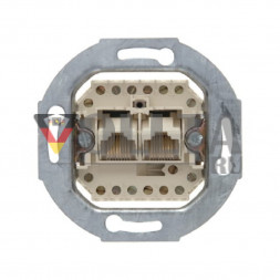 Berker 4539 UAE ISDN Cat3 Компьютерная розетка, двойная,  цвет: кремово-белый