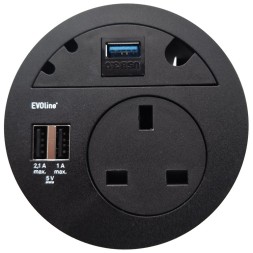 Крышка EVOline Circle80 / HDMI / 3 кабельных выхода