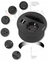 Крышка EVOline Circle80 / HDMI / 3 кабельных выхода