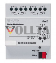 ESYLUX EC10430343 актор для жалюзи четверная CU-DIN SB 2-CH 10А, KNX