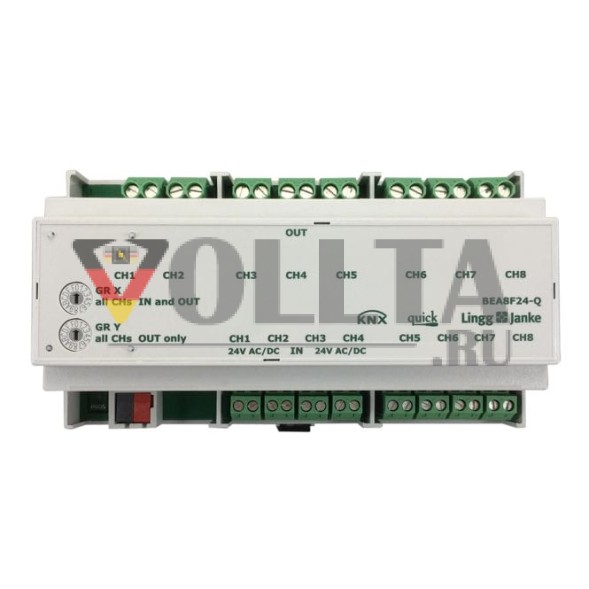 LINGG&amp;JANKE Q79245 KNX-переключающий актуатор с бинарными входами Quick | 8-позиционный, 24 В