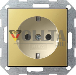 Gira 0466614 System55 SCHUKO-розетка 16А, без защиты от детей латунь
