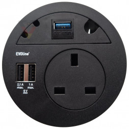Крышка EVOline Circle80 / RJ45 CAT6A / 3 кабельных вывода